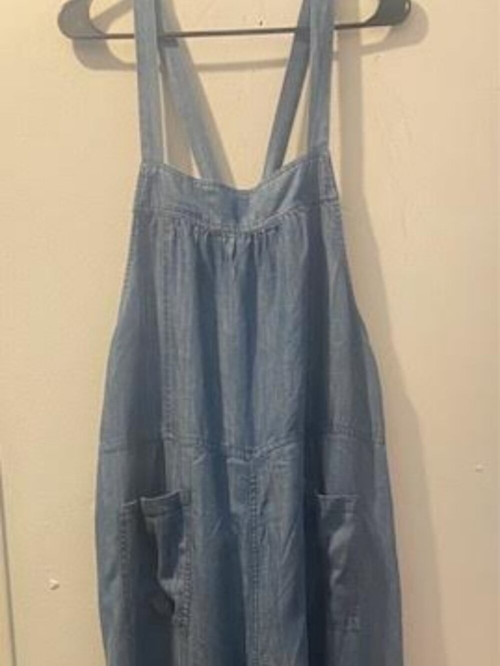 Natural Life Chambray Wide Leg Jumpsuit Size Large Boho Pockets - Picture 2 of 9